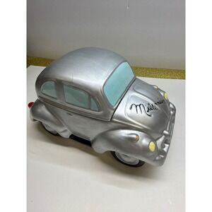 Lotus Millennium 2000 Silver VW Beetle Cookie Jar Vintage Ceramic Car Decor